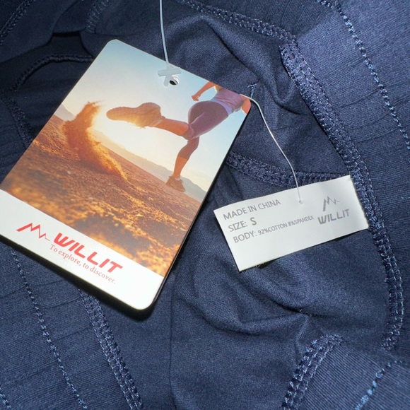 Willit Women's Shorts 10" Bermuda Cotton Long Shorts NWT - Navy - NWT Small - Picture 7 of 8